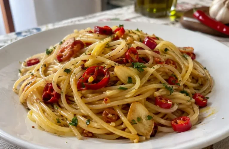 Spaghetti alla calabrese con aglio, olio e peperoncino