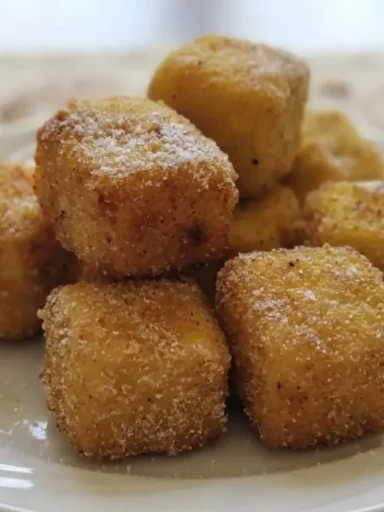 Quadretti di crema fritta dolce della tradizione emiliana dorati e croccanti