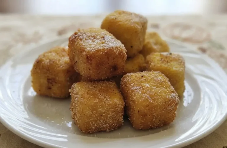 Quadretti di crema fritta dolce della tradizione emiliana dorati e croccanti