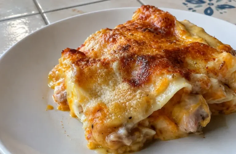 Lasagne alla zucca e speck con besciamella e scamorza